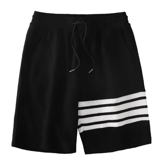 Four bar shorts men's summer new style waffle style trendy men's sports and leisure five quarter pants men's cross-border foreig