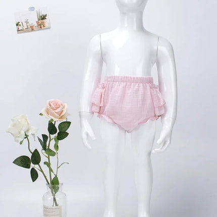 Double Layers Baby Girls Tutu Skirt Shorts Summer Cozy Muslim Cotton Baby Bloomers Toddler Short Pants Children Pettiskirt 0-3y