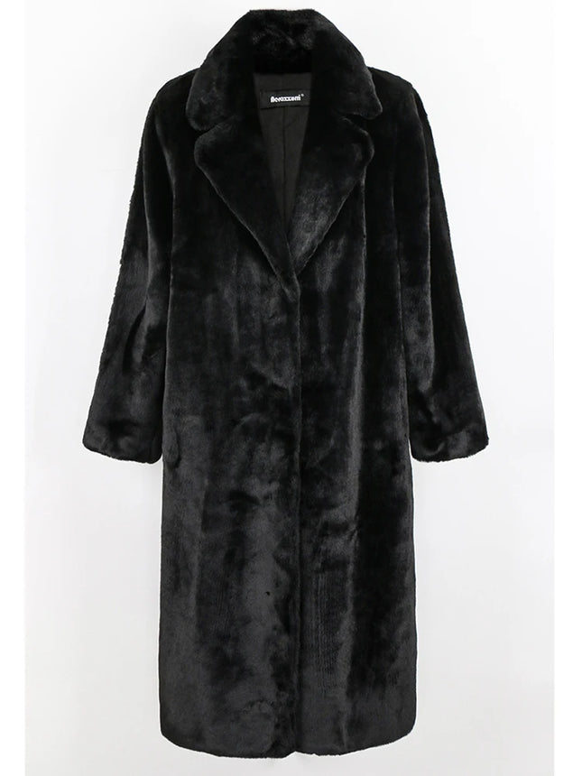 Nerazzurri Winter Clothes Women 2022 Long Thick Warm Soft Colored Fluffy Big Size Faux Rex Rabbit Fur Coat Women Lapel 4XL 5XL