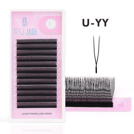 2D Y Single Tip Eyelash Extension 3D 4D W Natural Soft Wispy Eyelashes Individual False Lashes Mesh Net Cross Lash Makeup Cilio
