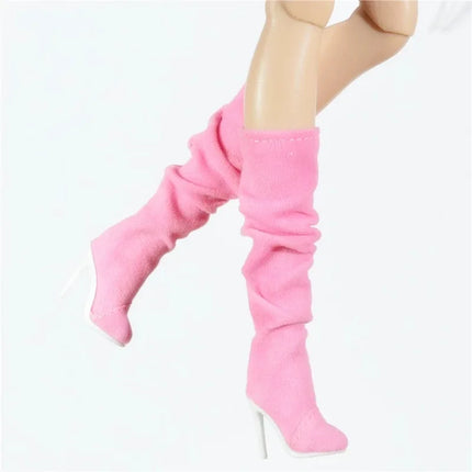 30cm Doll Shoes Accessories Senior Sense Fashion Trend Wrinkle Boots Winter Leather Boots For 1/6 FR Babi Supermodel Doll