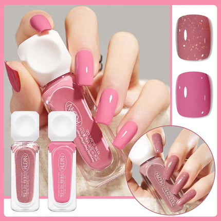 2pcs/set 10ml Water-Based Peel-Off Nail Polish Kit Red Pink Long Lasting Quick Drying No Lamp Needed Nail Art Nail Supplies