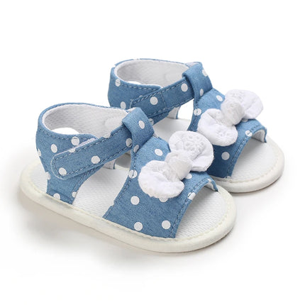 0-18 months cute baby shoes summer small fresh blue bow princess shoes sandals soft and comfortable soles slip walking shoes