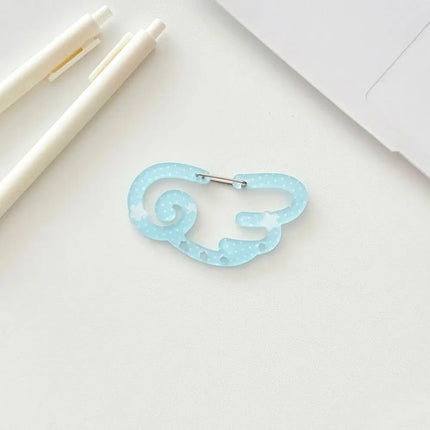 Wings Shape Carabiner Acrylic Candy Color Card Holder Keychain Multipurpose Keyring Hook