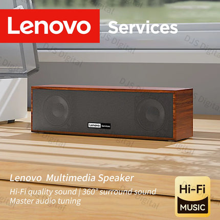 Lenovo C01 Wooden Soundbar Speaker HiFi 360 Surround Stereo Multimedia Desktop Computer Audio Speaker