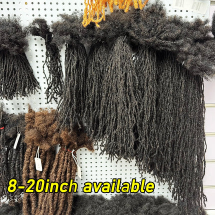 0.1cm-0.2cm Width Sister Locs Extensions Human Hair Curly Tips Permanent Micro Locs Extensions Natural Looking Soft Dreadlocks