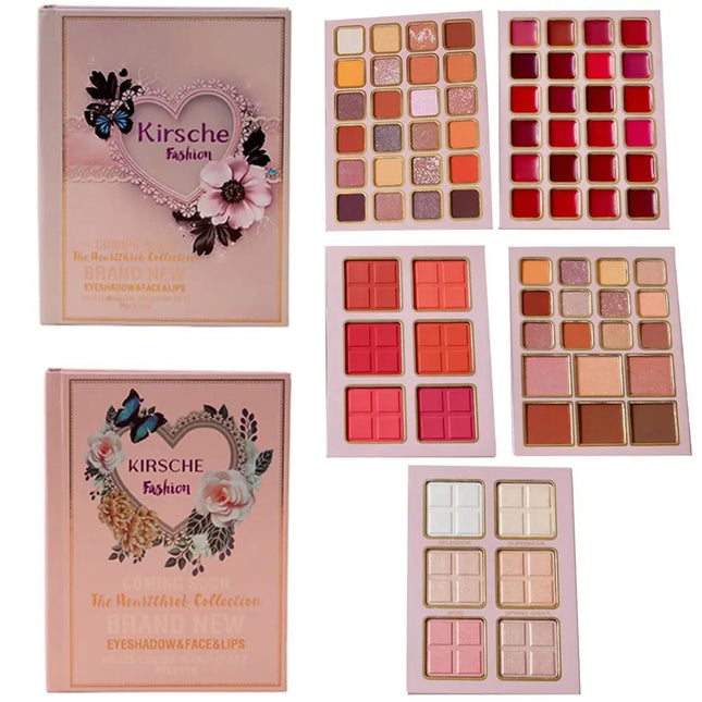 5-Layer Folding Eyeshadow Palette Book Shaped Portable Beauty Book Makeup Kit Easy Apply Powder Blusher Makeup Palette Book