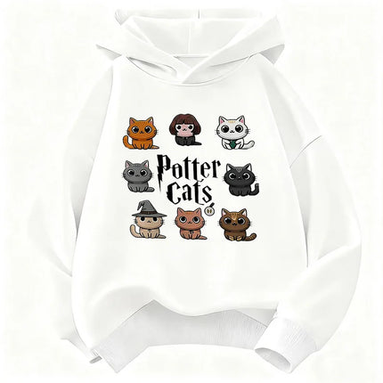 Potter Cat Graphic Hoodie Kids Cat Children's Sweatshirt Hoody for Boys Girls Autumn Winter Casual Hoodies