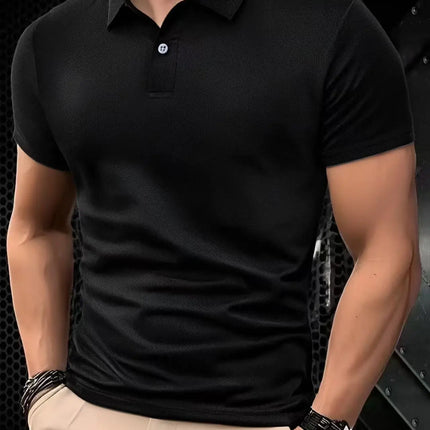 2025 Solid color polo shirt ultra-light men's quick-drying breathable sweat-wicking shirt suitable for fitness gym and running