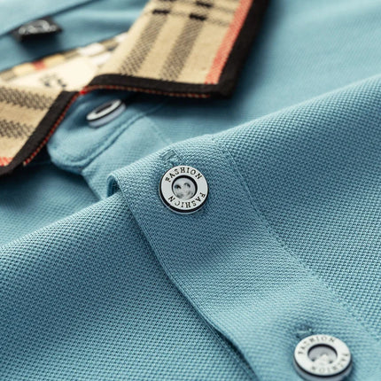 Summer Men's Fashion Casual Short-Sleeved Polo Shirt High-End Boutique Embroidered Top Comfortable and Breathable Lapel T-shirt