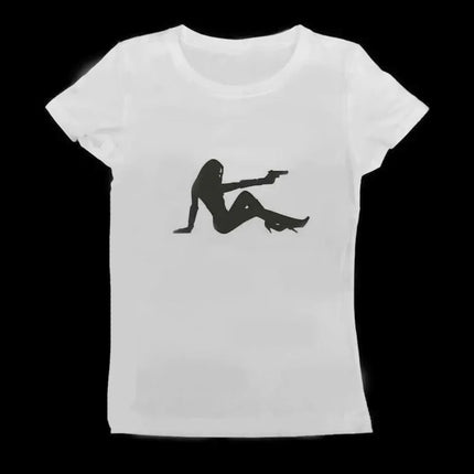 Harajuku Y2K Aesthetic Y2K Top Women Sexy Girl Print Graphics Tee Goth Casual Short Sleeve T-shirt Punk Streetwear Slim