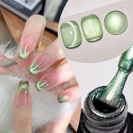 Light Flow Colored Cat Magnetic Gel Nail Polish Jelly Glitter Magnetic Semi Permanent Soak Off UV Gel Varnish Nail Supplies DIY