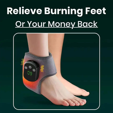 Emeka 3-in-1 Electric Ankle Massager 5 Level Heating Vibration for Eliminate Foot Pain Swelling Poor Circulation Brace Massager