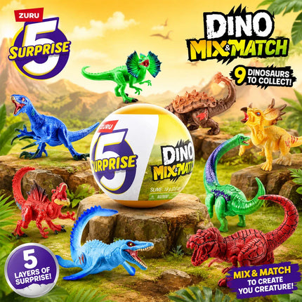 Zuru Mini Brand Toy Orange Ball 5 Surprise Egg Blind Box Capsules Can Collect Dinosaur Strike Battle Series Gifts