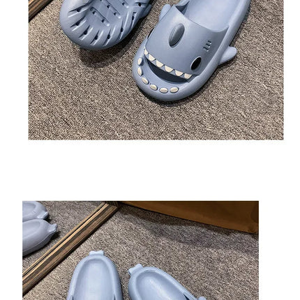 New Shark Slippers for Women Men Shoes Shark Flip Flops Beach Slides Female Home Slipper Bathroom Non-Slip Thick Sandals Couples