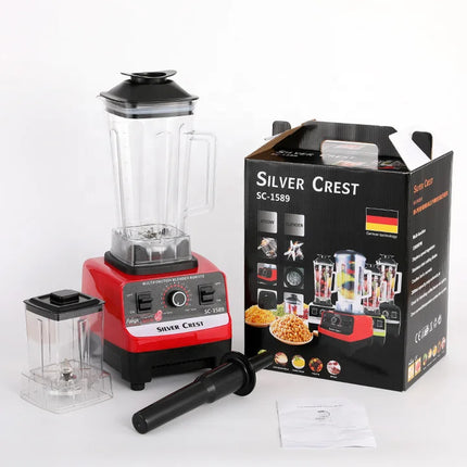 4500W Heavy Duty Commercial Blender, 3L Stainless Steel Jar Mixer Grinder for Home & Restaurant, 9 Speeds & 6 Blades
