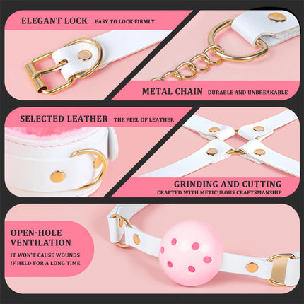 Exotic Accessories Couples Adult Games Erotic Bdsm Set Sexy Leather Plush Sex Toys Bondage Kit Handcuffs Blindfold Flirt Whip 18