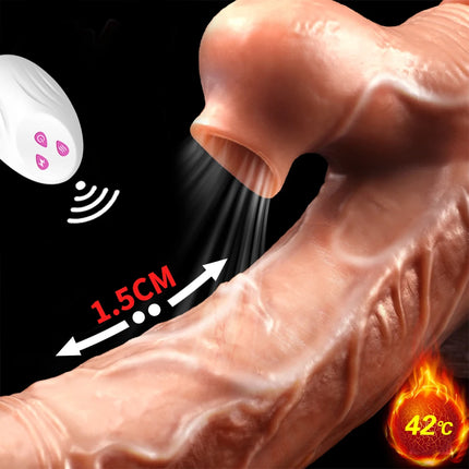 Realistic Dildo with Suction Cup Sucking Vibrator Swing Dick Thrusting Penis Sex Toys For Women Flexible Remote Control Dildo