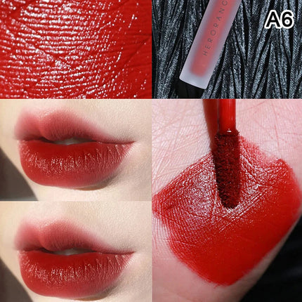 1Pc HERORANGE Velvet Matte Lip Mud Lip Glaze Easy To Apply Waterproof Non Smudging Long Lasting Non Stick Cup Cosmetic