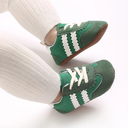 Fashion color blocking casual shoes Baby First Walkers 0-18M newborn children's canvas sports shoes soft soled baby shoes