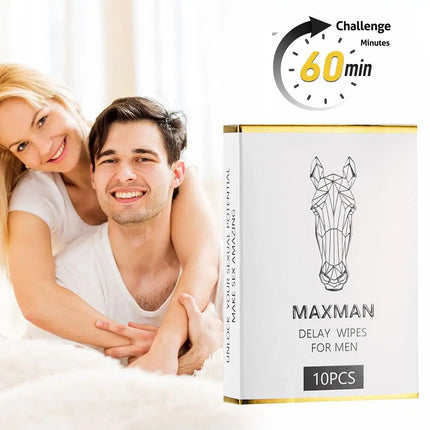 10pcs Male Delay Wipes Natural Wet Tissue Lasting Long Penis Wipes Enlargement Harder Anti Premature Ejaculation External Use