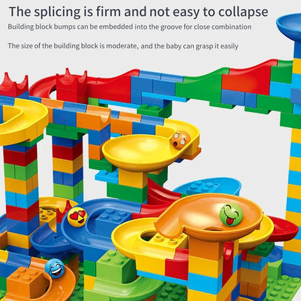 Rail Block Marble Race Run Slide Track Educational Track Ball Color Building Funnel Slide DIY Block Sets Bricks Kids Toys