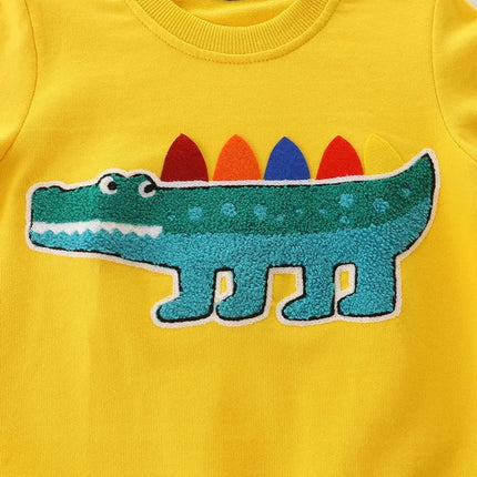 Little maven 2025 Baby Boys Sweatshirt Spring and Autumn Cotton Casual Clothes Fashion Tops for Kids Animal Crocodile Clothes