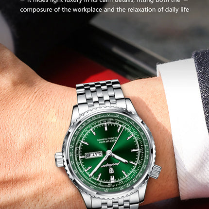 POEDAGAR Fashion Watches For Man Stainless Steel Date Week Quartz Men Clock Waterproof Luminous Luxury Military Men's Wristwatch