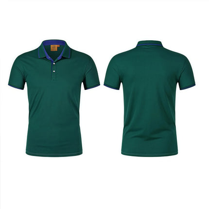 Ice Silk Short Sleeve T-Shirt Summer Work Uniform Logo Printed  Team Culture Polo Shirt  Fashion for Men and Women