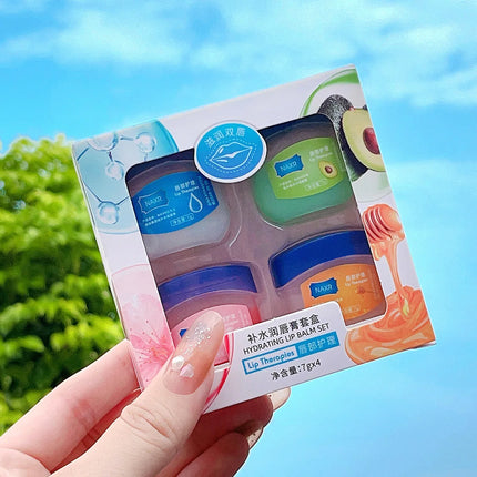 4/6PCS Lip Balm Lip Oil Set Hydrating Moisturizing Lip Mask Kit Winter Lip Care Oil Lipstick Base