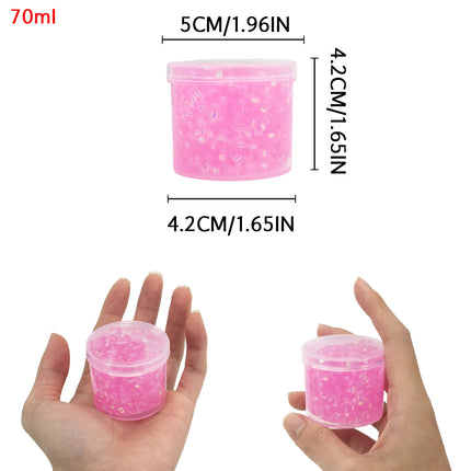 2.37oz Crystal Slime - Glitter Plastic Beads DIY Slime Set Crunchy Super Soft Non-Sticky Mud for Kids Ideal Birthday Party Favor