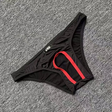 Sexy Open Crotch Panties Men Crotchless Underwear Ice Silk Plus Size Hole Briefs Erotic Male Lingerie Night Wear
