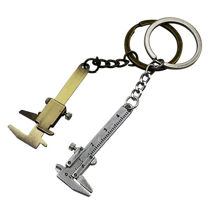 Mini Metal Ruler Vernier Caliper Portable 0-40mm keychain Measuring Gauging Tools Car Turbo key Chain Ring Ruler Caliper