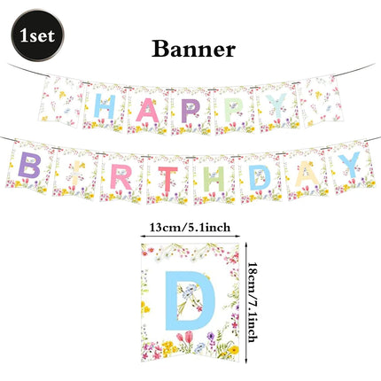 Wildflower Party Decorations Birthday Plates And Napkins Balloons Flower Banner Spring Floral Baby Shower Garden Party Supplies