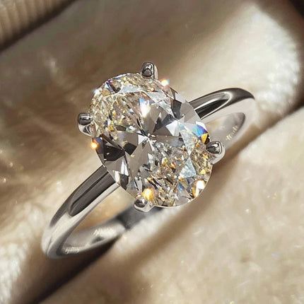925 Sterling Silver Luxury Shiny 1-8CT Zircon Engagement Ring Wedding Band For Women Promise Eternity Ring Fine Jewelry Gift