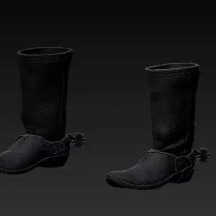 1/12 Scale Cowboy Spurs Boots Model for 6'' Nota