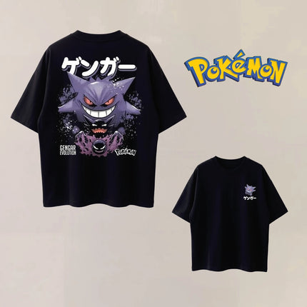 Summer Anime Pokémon Cosplay T-Shirt Cotton Short Sleeve Tops Casual Loose Retro T-Shirt Men Women Kids Family Matching Outfits
