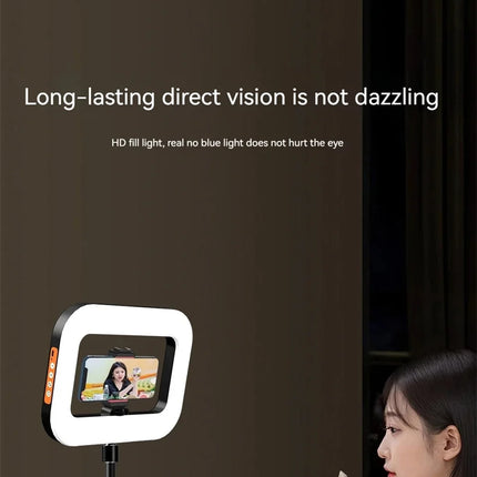BSLIUFANG Handheld Ring LED Rechargeable Fill light Portable Mobile Phone Live Broadcast Photography Rabbit Cage Selfie Light