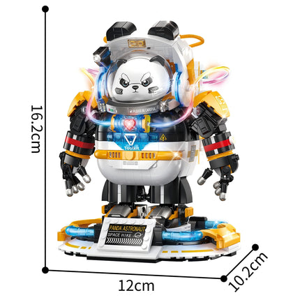 662021 Space Panda Mecha Toy Birthday Gift, Building Blocks Mecha Model Assembly Ornaments Children's Adult Educational Toy Gift