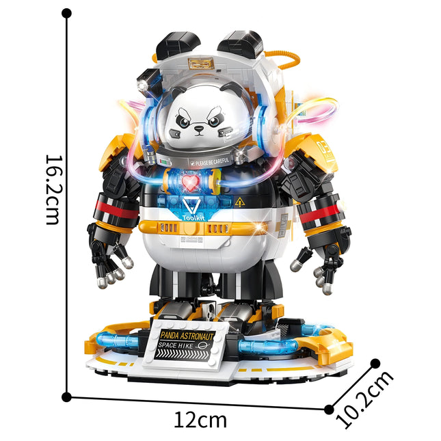 662021 Space Panda Mecha Toy Birthday Gift, Building Blocks Mecha Model Assembly Ornaments Children's Adult Educational Toy Gift