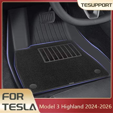 Floor Mat with Carpet for Tesla Model 3 Highland 2026 Accessories Waterproof TPE Floor Liner for Tesla Model 3 Highland 2025