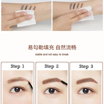 Gold Bar Double Ended Eyebrow Pencil - Ultra Fine 0.5mm Triangle Tip Waterproof & Smudge-proof for 3D Natural Brows