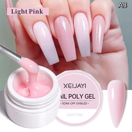 Jelly Extension Nail Gel Polish Soak Off UV LED Gel Modeling Carving Glue Milky White Clear Pink Color Multicolour Nail Salon
