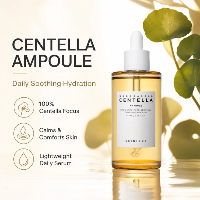 Korean Centella Ampoule Essence, Brightening, Calming and Repairing, Pore-Smoothing Face Moisturizer Serum, Daily Face Care Products