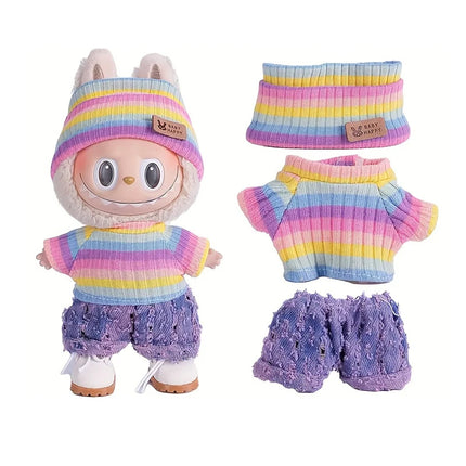 For Labubu accessories Sitting Party Series Classic Dress Grid For Labubu outfit Kid Gift Labubu clothing labubu clothes