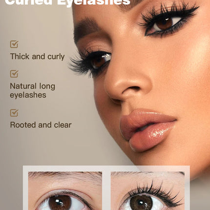 QIBEST Eyelash Makeup Set Eyebrow Eyelash Growth Serum Nourishing Enhance And 4D Black Mascara Curling Thick Lengthening Eyelash