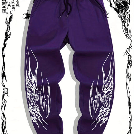2026 Men's Gothic Print Casual Jogging Sport Pants Multifunctional Couple Pants Fashion Hip Hop Pants Comfortable Sport Pants