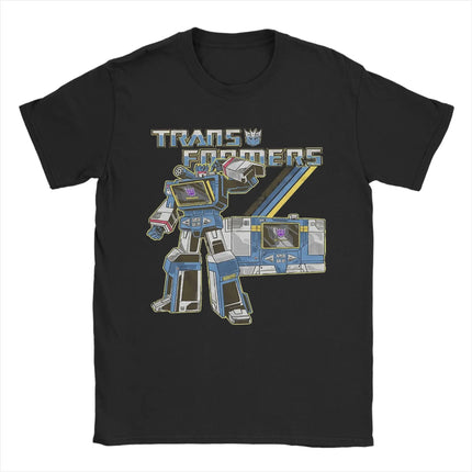 2025-26 Summer Transformers Soundwave G1 Retro Men T Shirt Decepticon Vintage Cotton Printed T-shirt O Neck Graphic Clothing