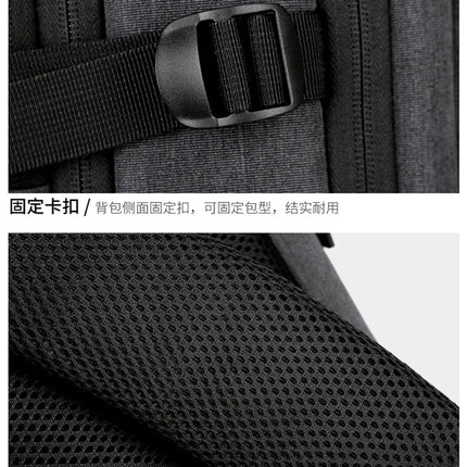 Fashion Expandable USB Laptop Waterproof Backpack Men Business School Backpack  Large Capacity Travel Backpack