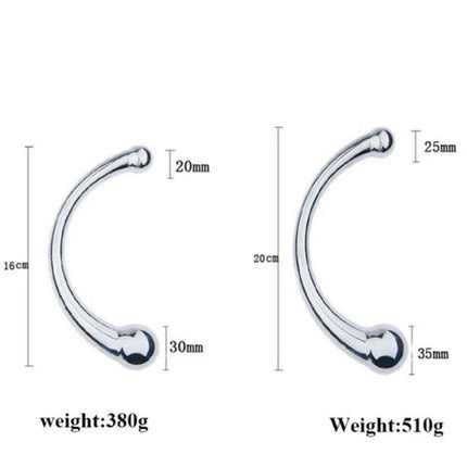 Stainless Steel Stick Pure Open Double Ended Plug G-spot Stimulator Massager Wand Sex Dildo Anal Butt Sex Toys For Women Men